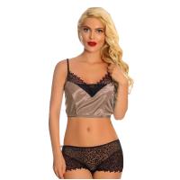 Vizon Saten Dantelli Babydoll Şortlu Takım (289V)